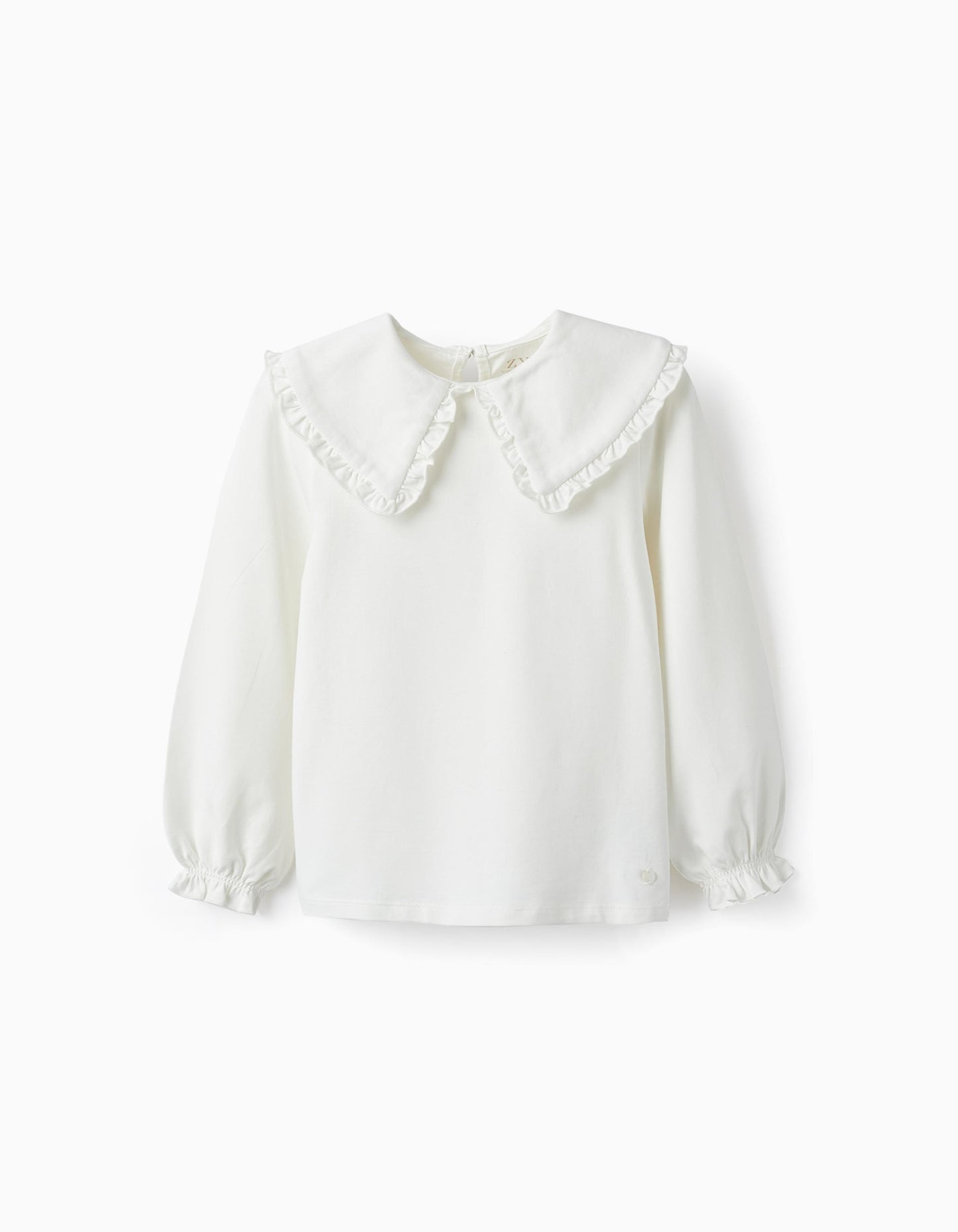 Blusa en algodón cuello grande