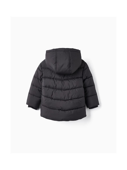 Chaqueta acolchada gris niño