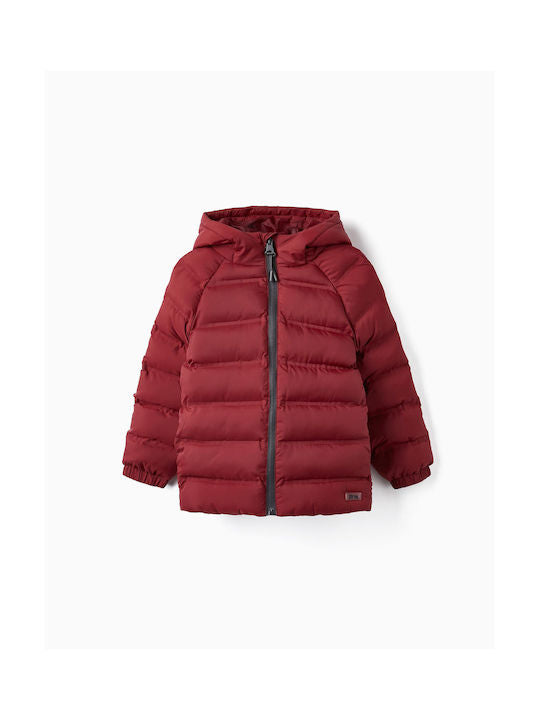 Chaqueta acolchada vinotinto niño