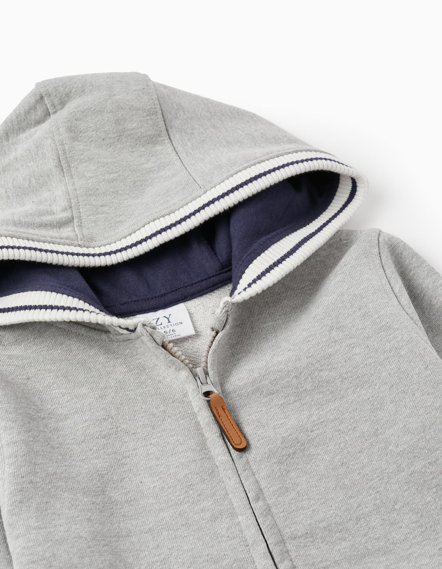 Buso algodón con capota y cremallera niño