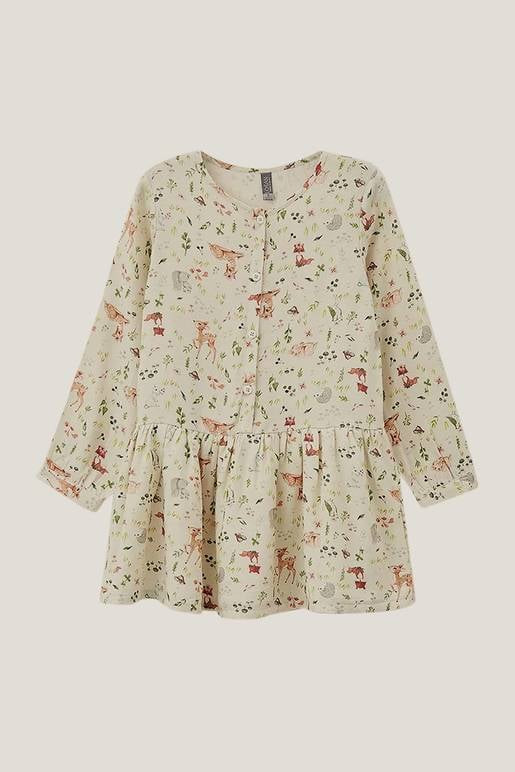 Vestido estampado animales del bosque