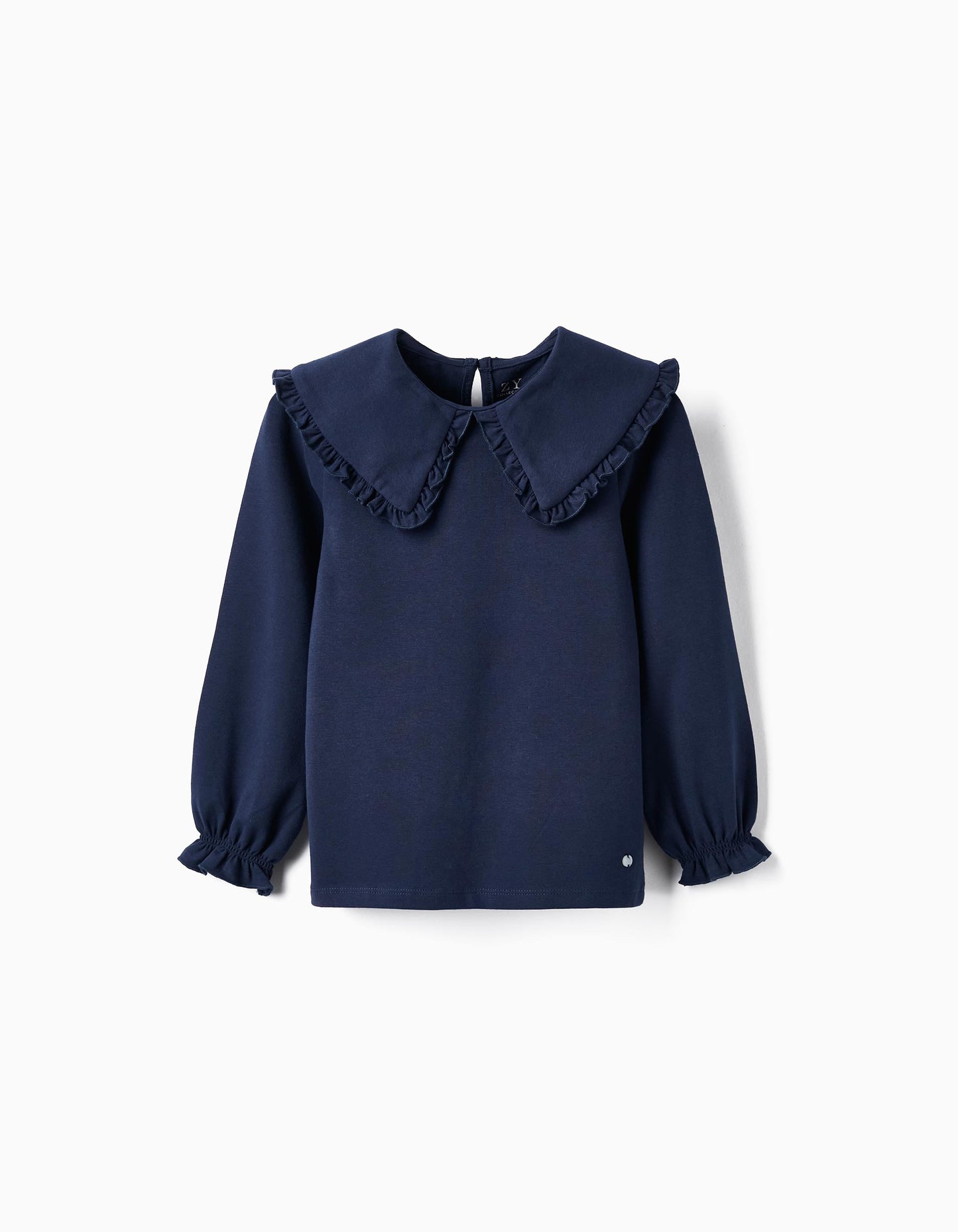 Blusa en algodón cuello grande