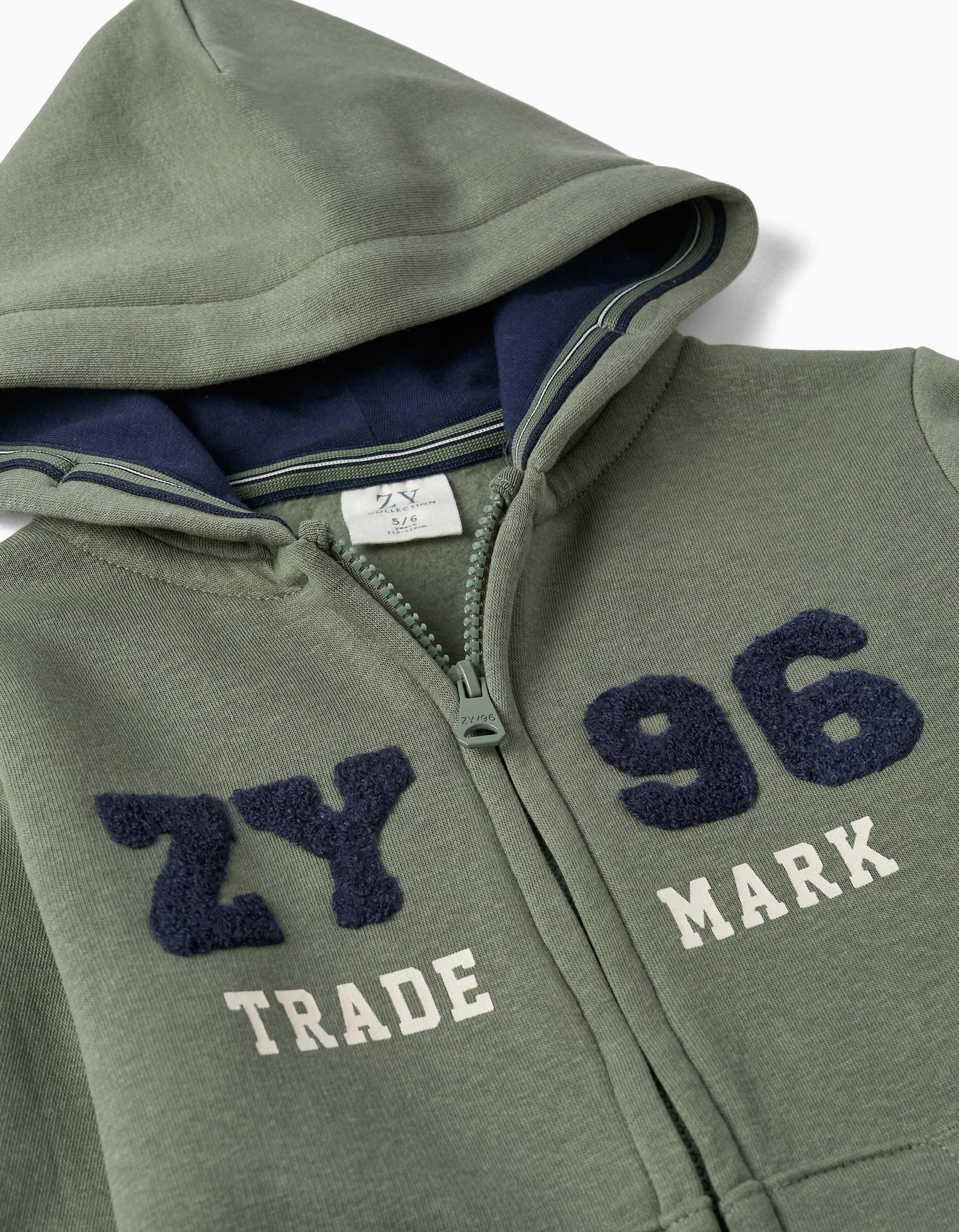 Buso algodón con capota y cremallera niño