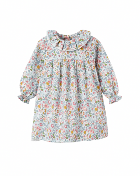 Vestido flores manga larga bebe