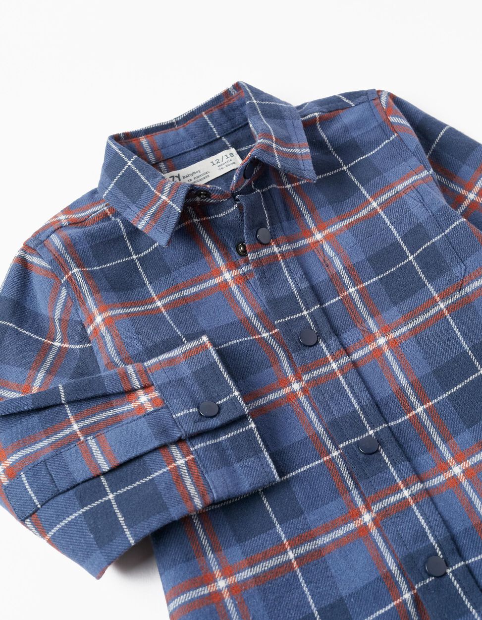 Camisa a cuadros azul bebé