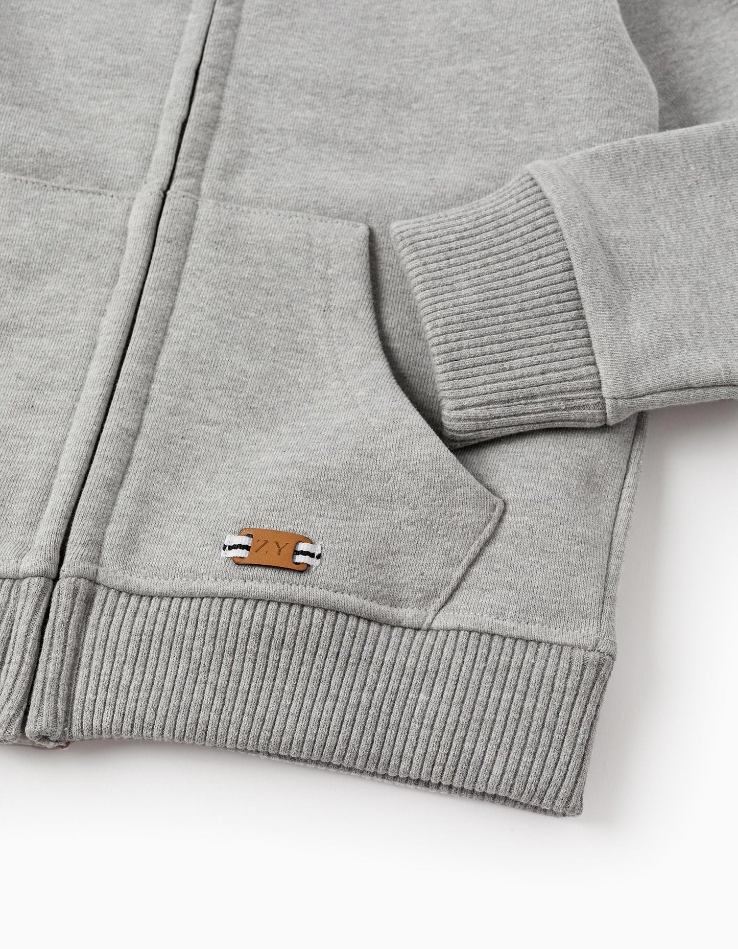 Buso algodón con capota y cremallera niño