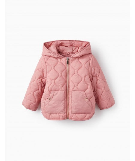 Chaqueta semiacolchada liviana rosada