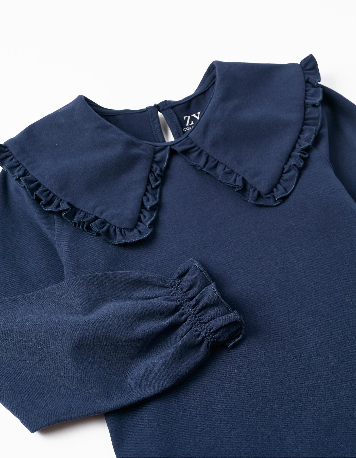 Blusa en algodón cuello grande