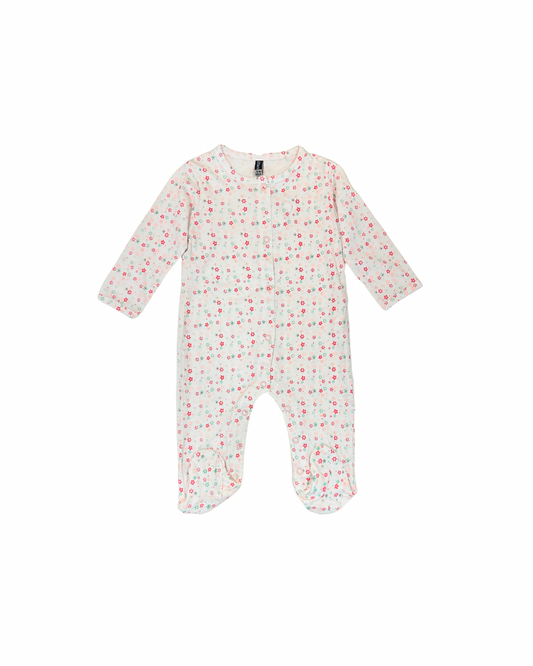 Pijama algodón flores bebé
