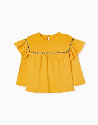 Blusa en algodón bolero al hombro