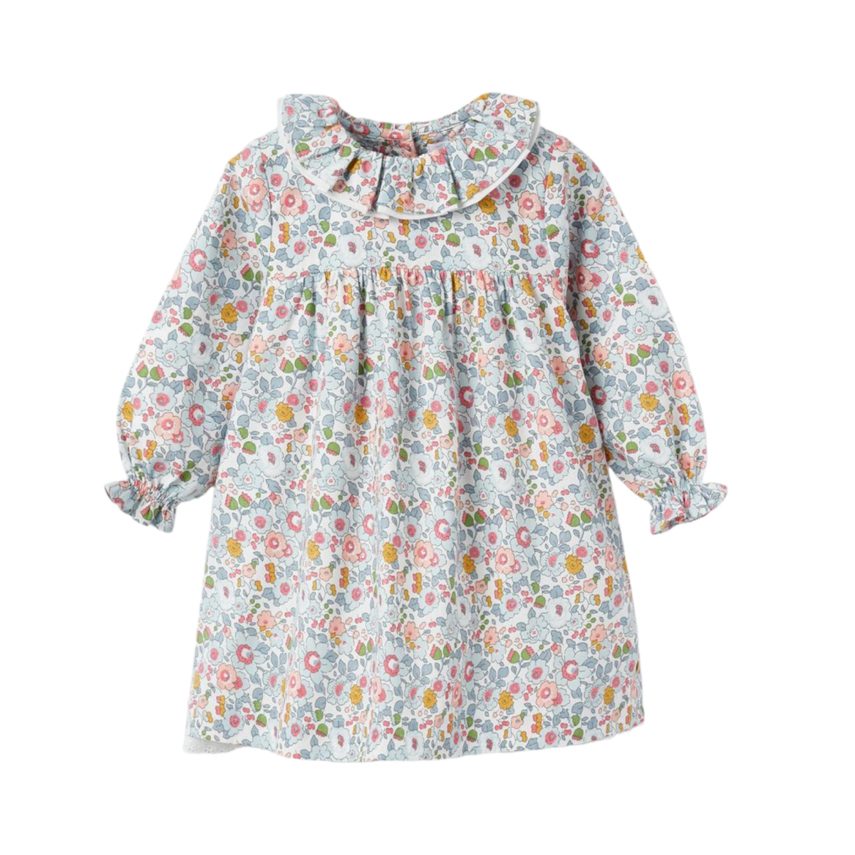 Vestido flores manga larga bebe