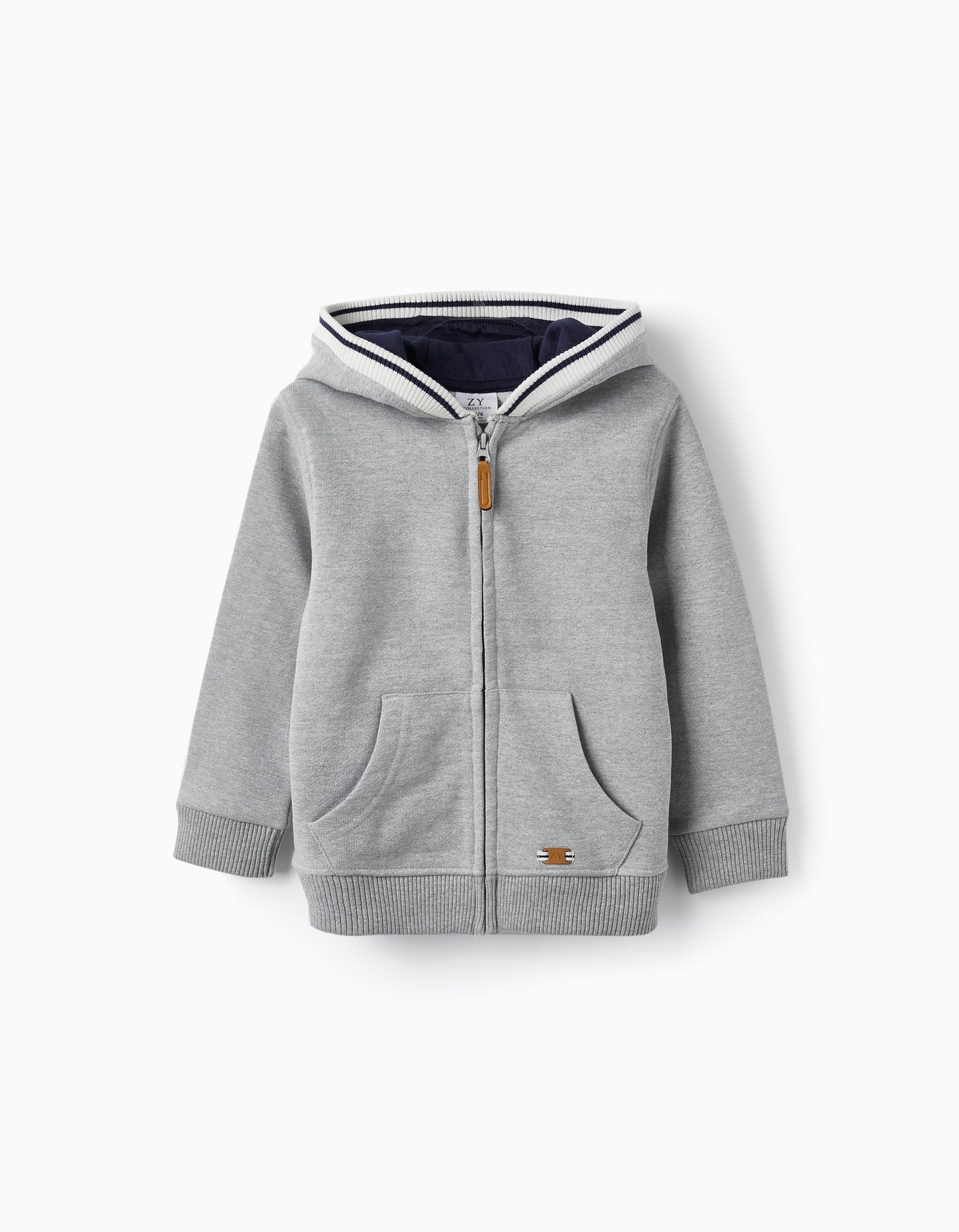 Buso algodón con capota y cremallera niño