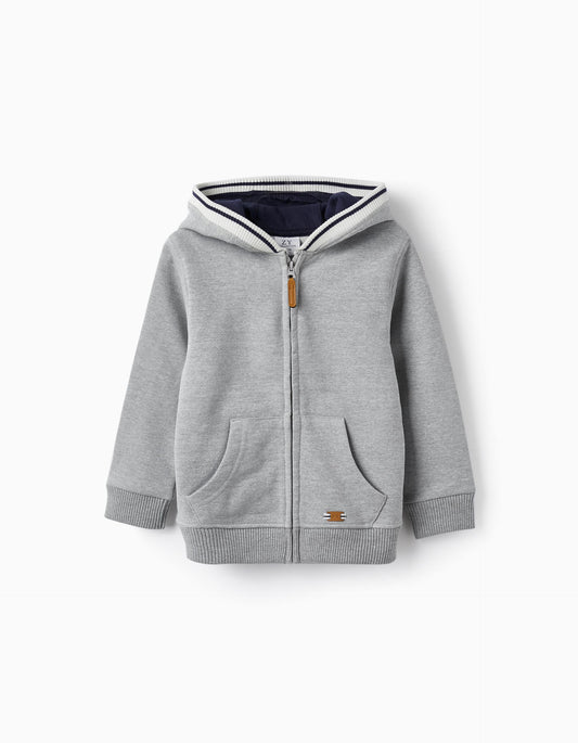Buso algodón con capota y cremallera niño