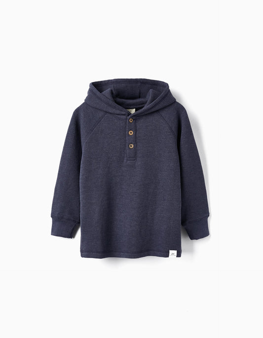 Buso algodón con capota y botones niño