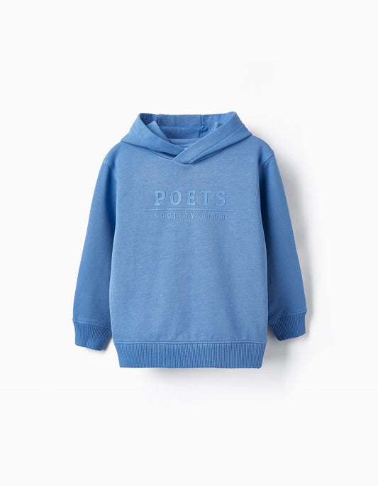 Buso algodón con capota azul niño