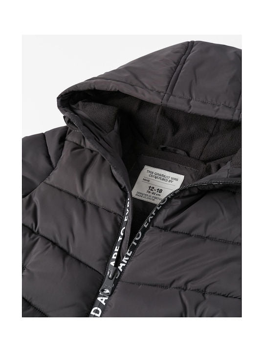 Chaqueta acolchada gris niño