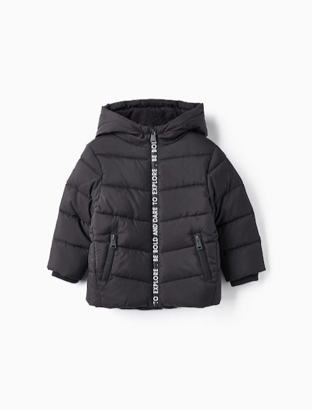 Chaqueta acolchada gris niño