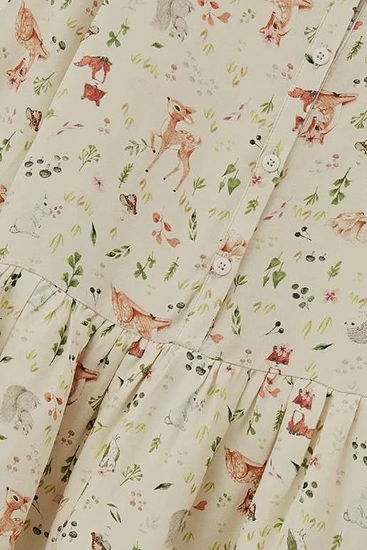 Vestido estampado animales del bosque