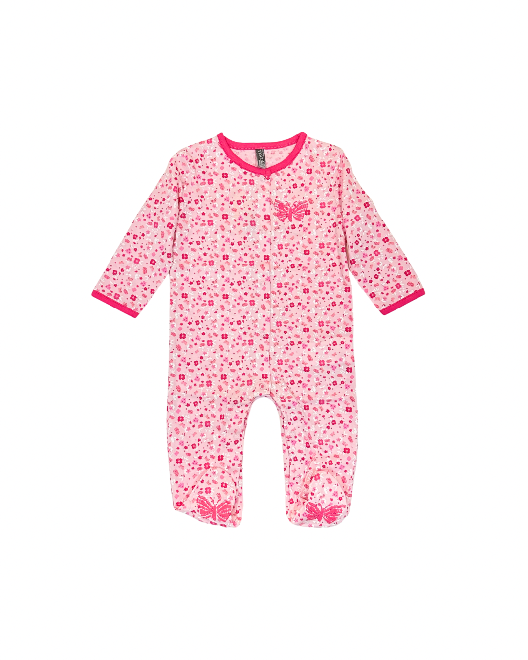 Pijama algodón flores bebé