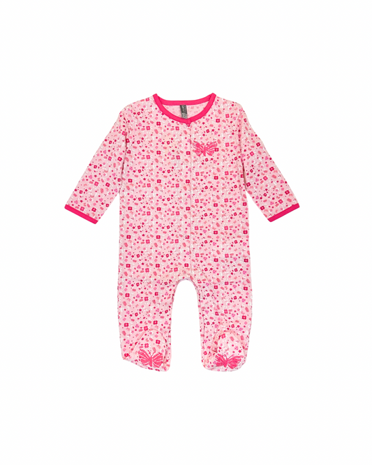 Pijama algodón flores bebé