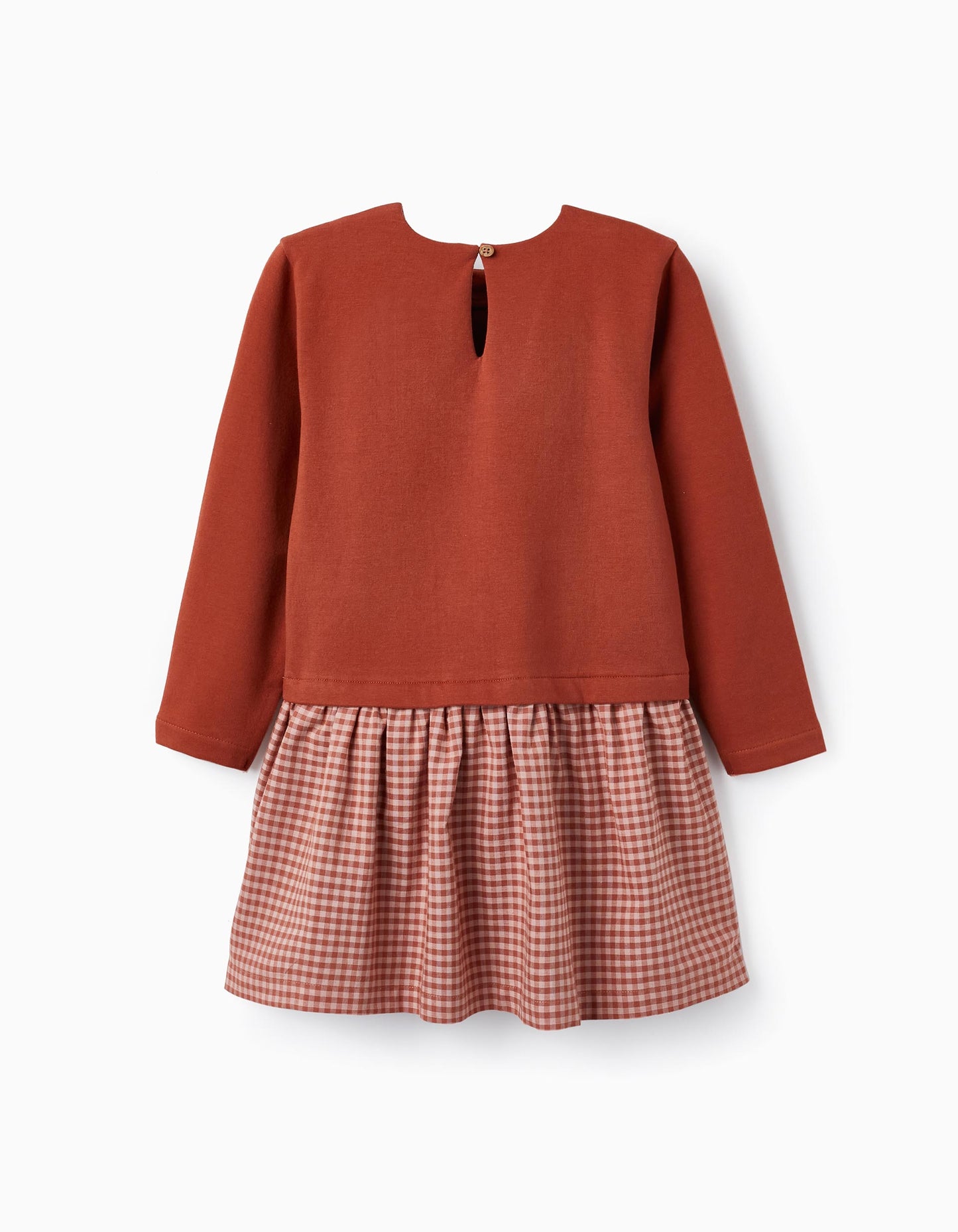 Vestido manga larga con apliques de taches