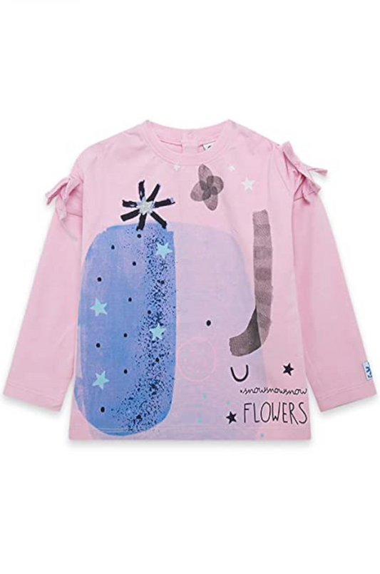 Blusa el algodón manga larga rosa