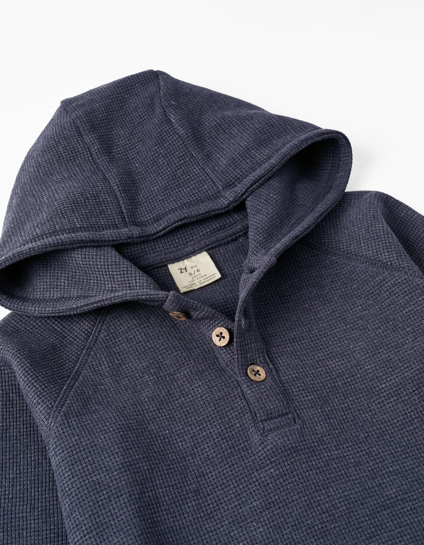 Buso algodón con capota y botones niño