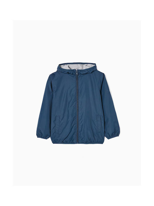 Chaqueta rompe viento azul niño