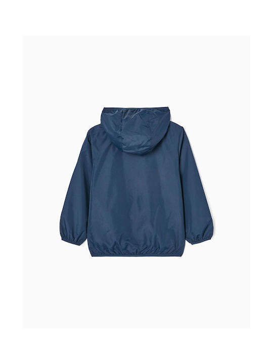 Chaqueta rompe viento azul niño