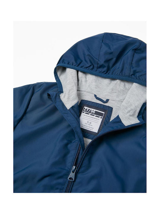 Chaqueta rompe viento azul niño