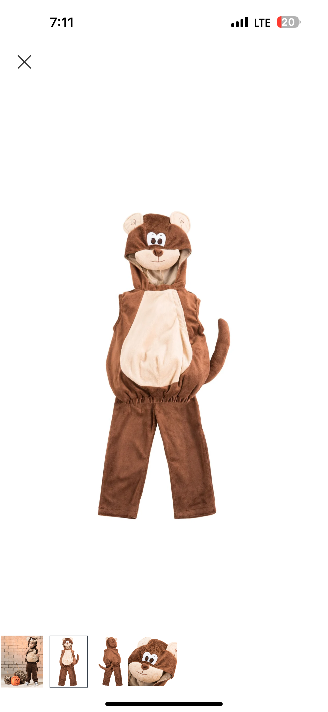 Disfraz de mico para bebé