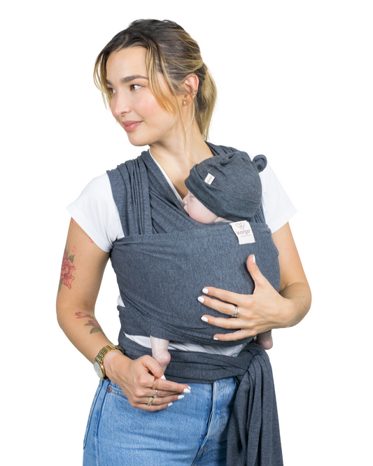 Fular cargador bebé gris