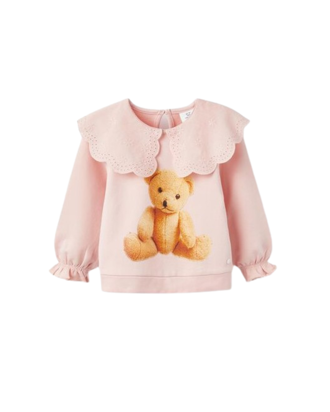 Blusa cuello grande con estampado de oso