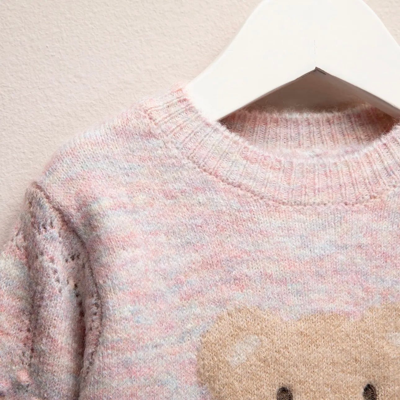 Saco tejido flor osita bebé