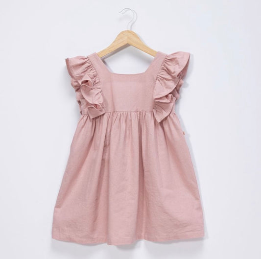 Vestido algodón rosado niña