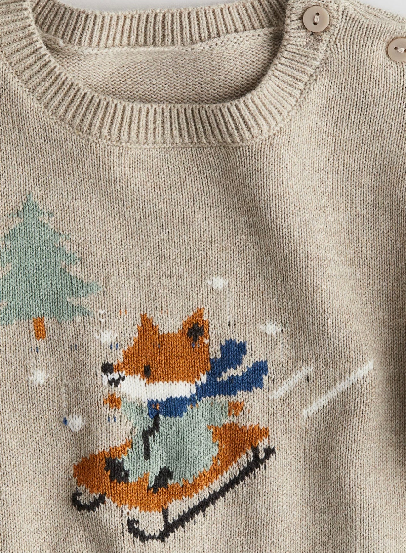 Saco tejido Navidad zorro sky