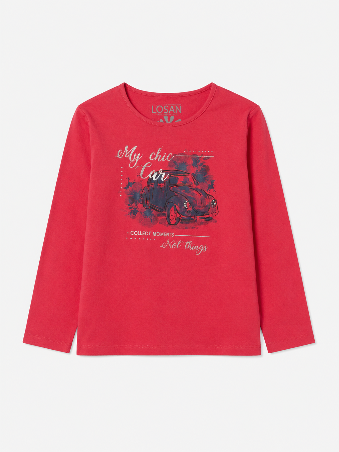 Blusa en algodón estampada con brillantes