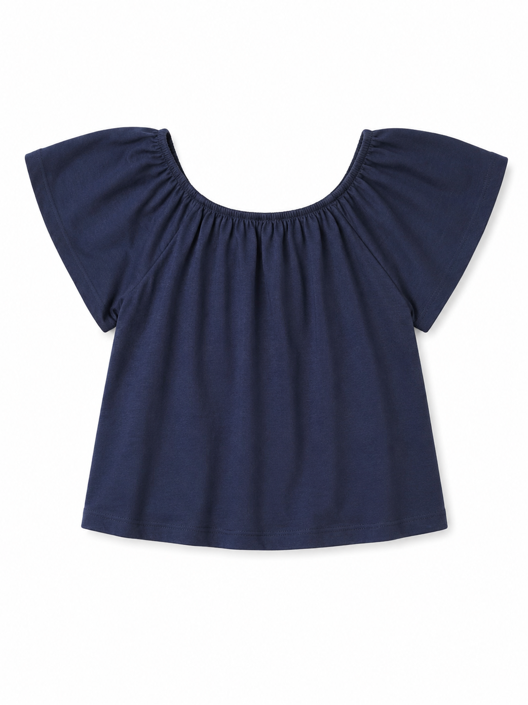 Blusa manga corta resorte en el cuello