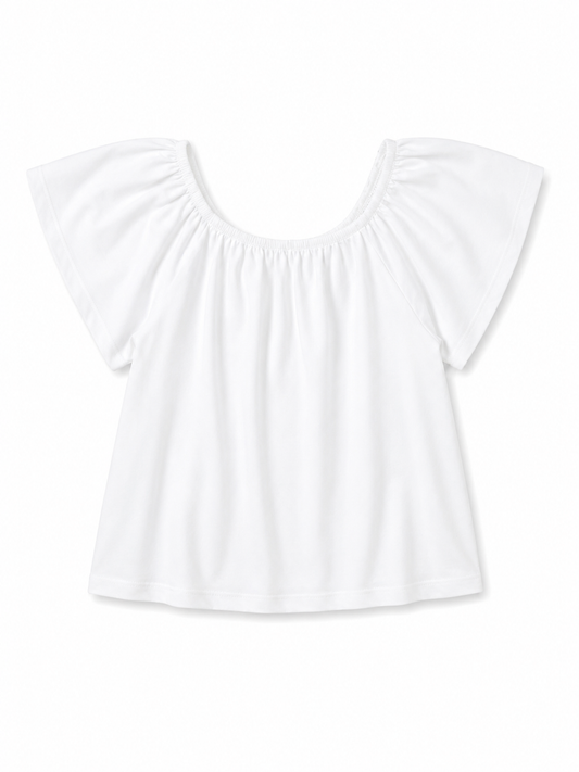 Blusa manga corta resorte en el cuello
