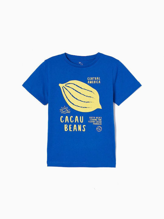 Camiseta azul Cacao beans