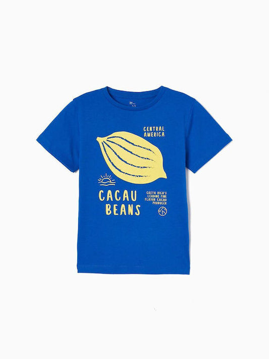 Camiseta azul Cacao beans