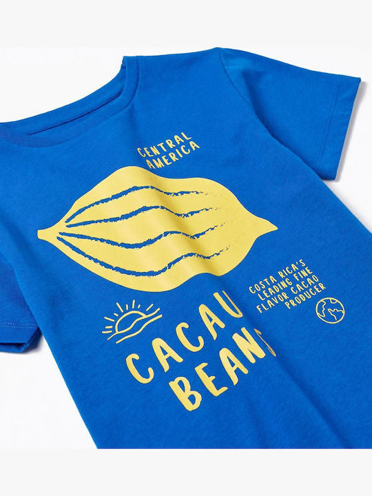 Camiseta azul Cacao beans