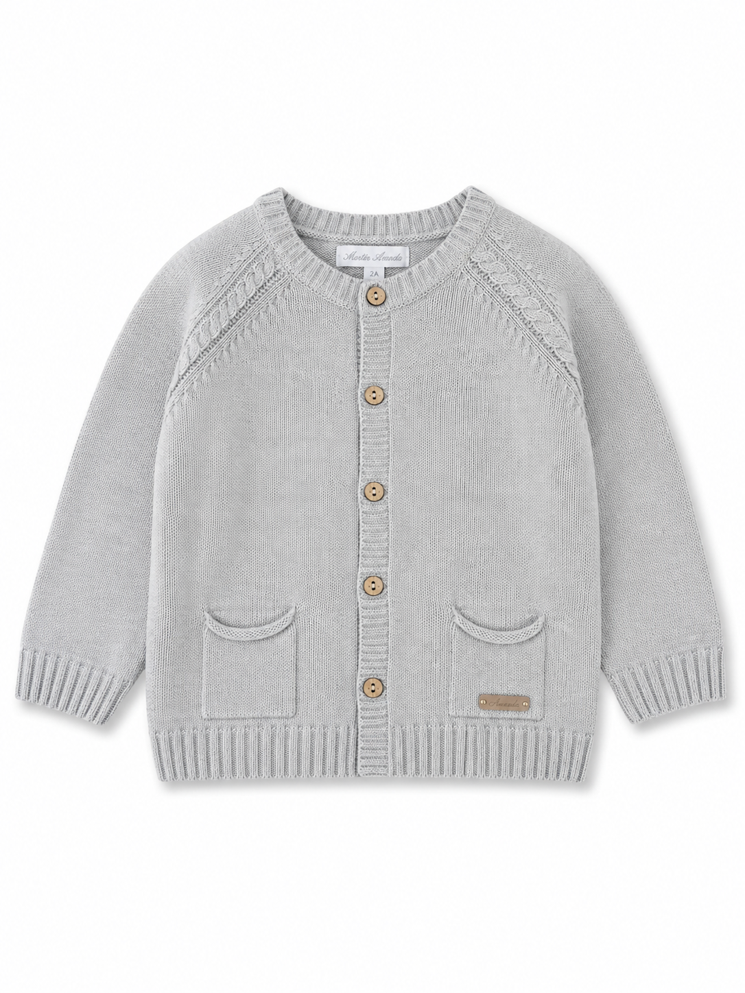 Saco tejido con botones gris