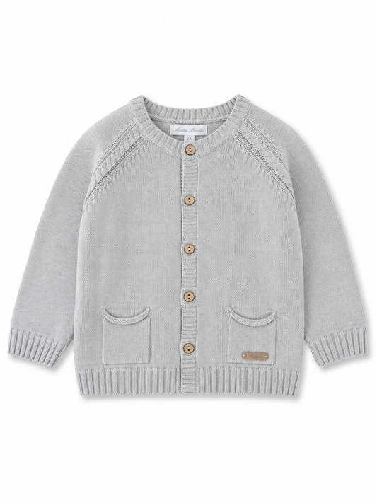 Saco tejido con botones gris