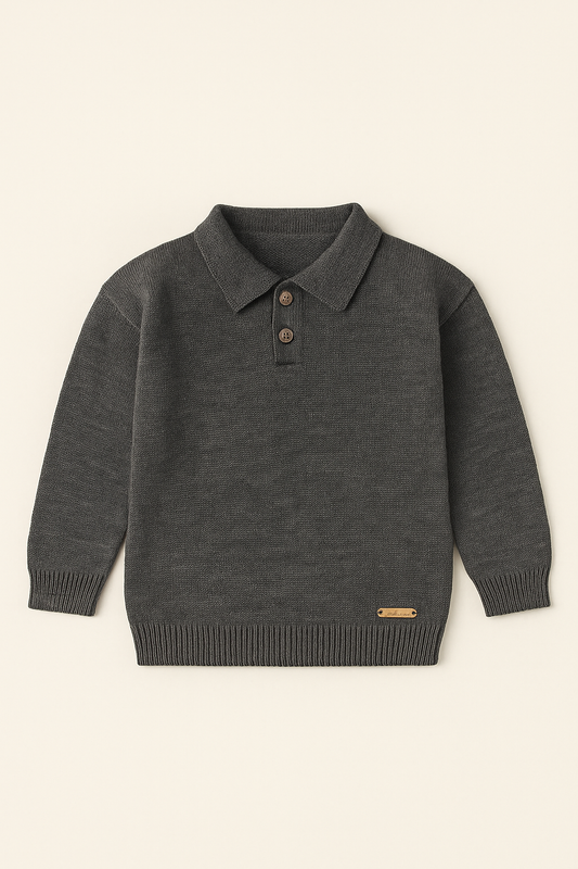 Saco tejido niño cuello polo