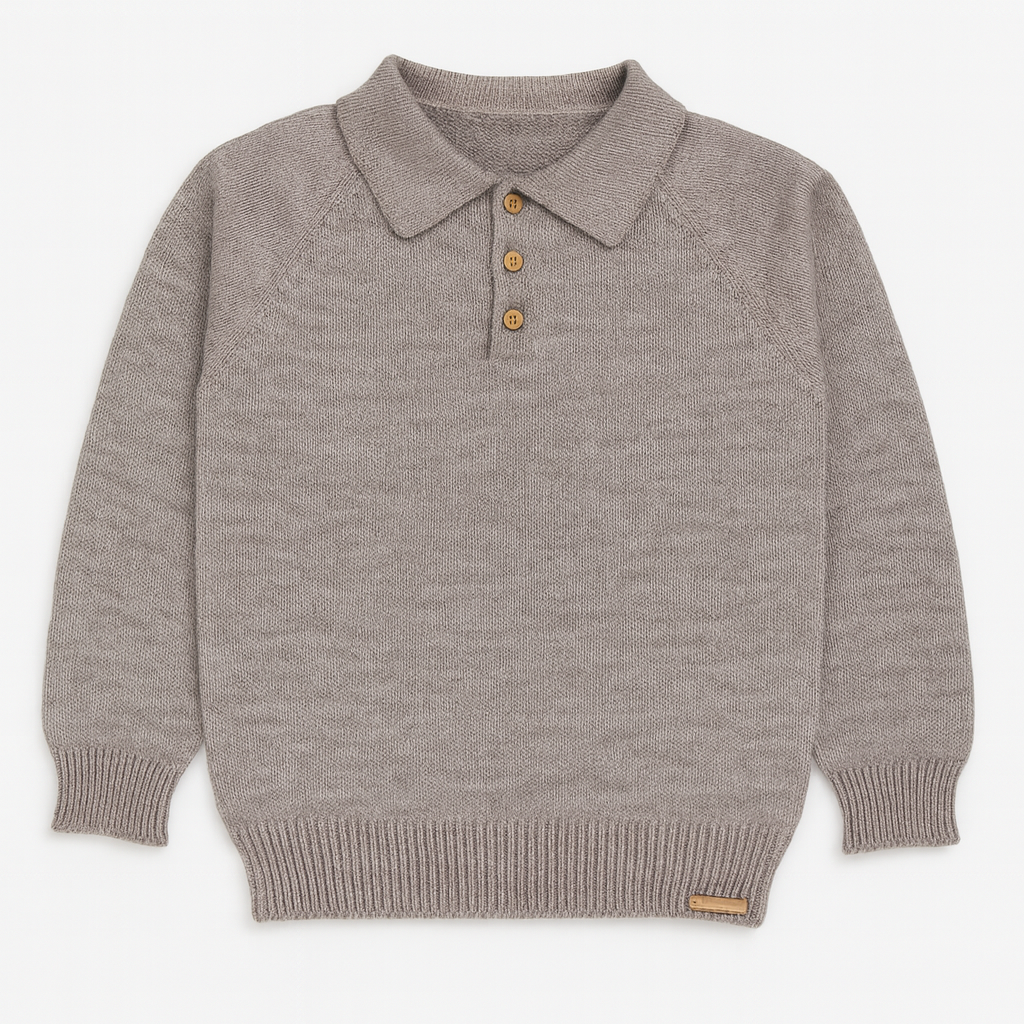 Saco tejido niño cuello polo