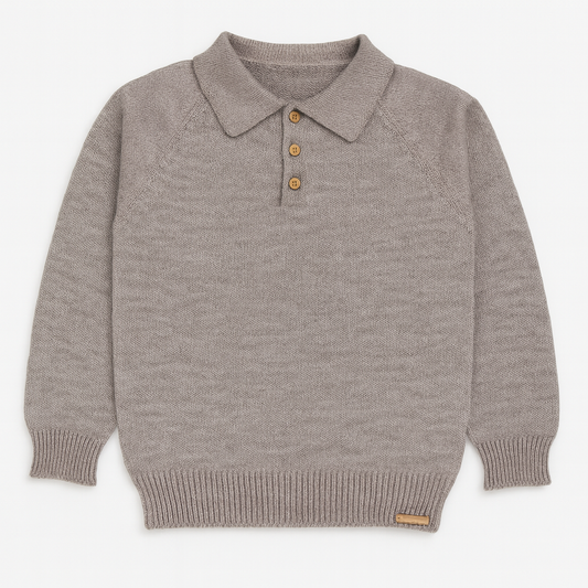 Saco tejido niño cuello polo