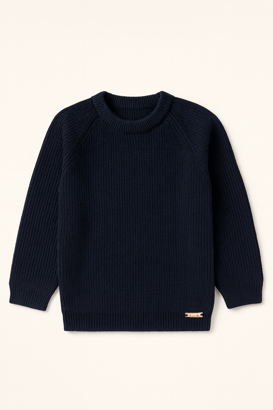 Saco tejido de punto niño cuello redondo