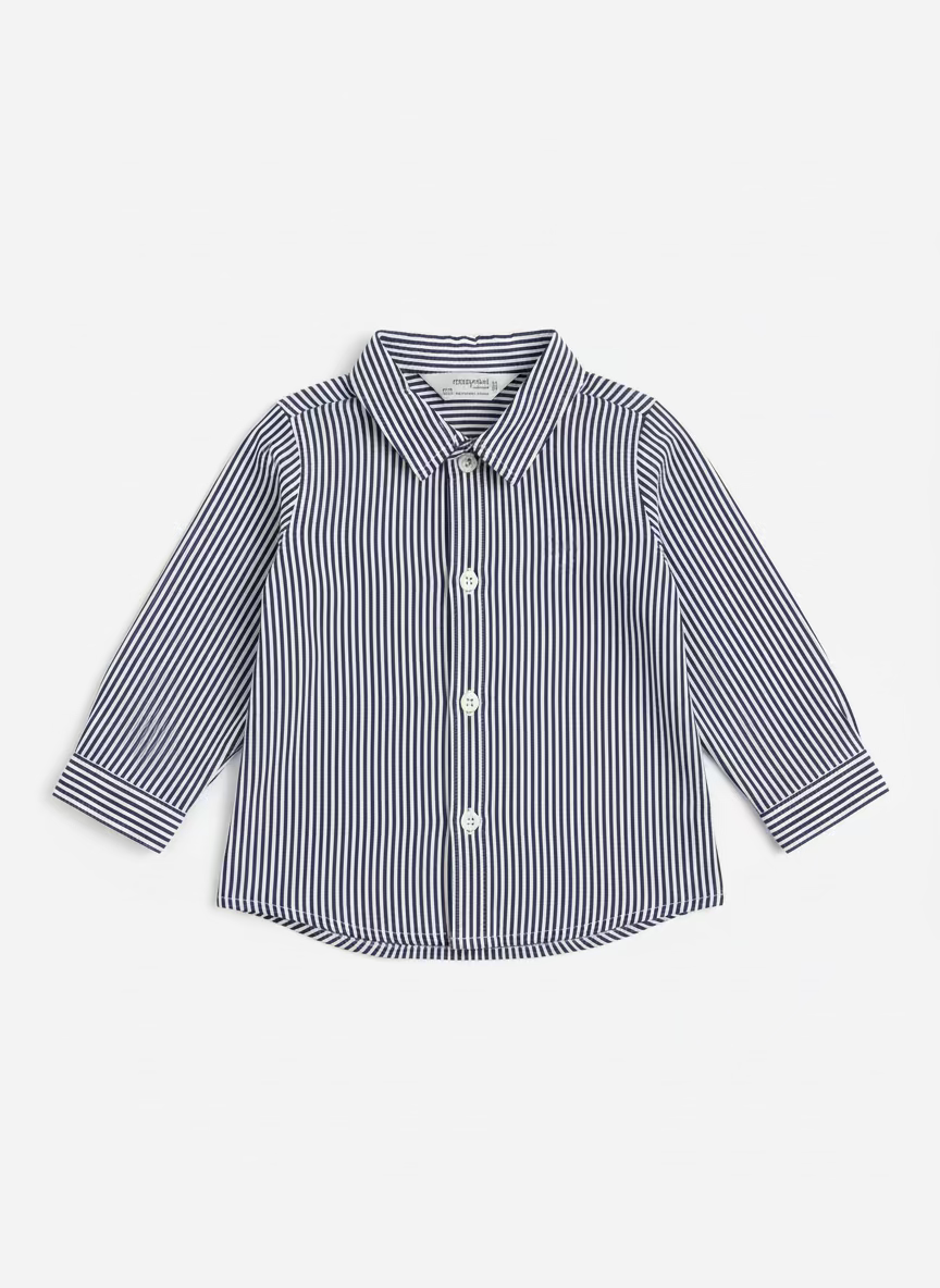 Camisa rayas azul y blanco bebé