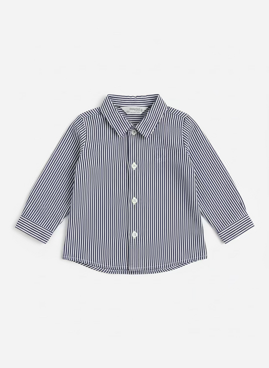 Camisa rayas azul y blanco bebé